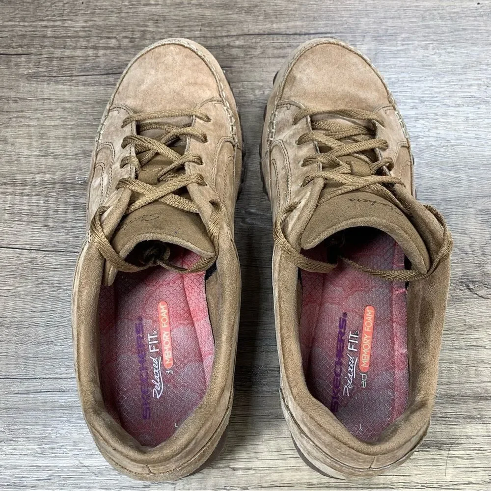 Skechers~Women’s~Tan Memory Foam Relaxed Fit Air-Cooled Shoes~Size 9.5M‎